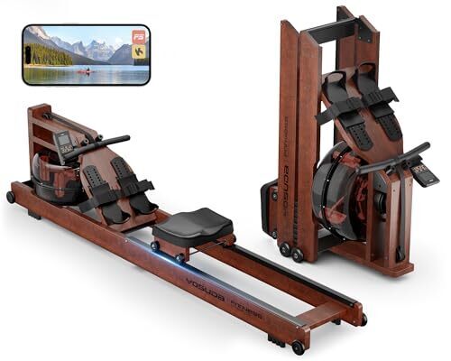 YOSUDA Water Rowing Machines for Home Use- Foldable Rower Machine 400LBS Weight Capacity with Dedicated Monitor & Bluetooth APP, Comfortable Seat