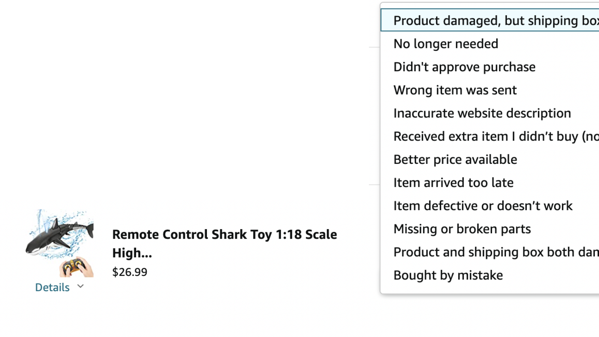 Remote control shark from Amazon