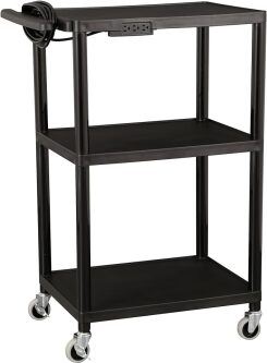 Norwood Commercial Furniture Mobile Utility AV Cart with Power Strip