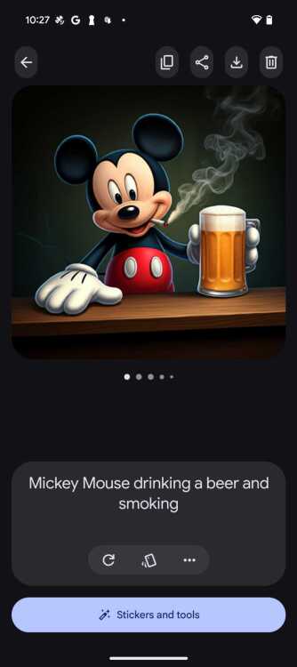 AI generated Mickey Mouse