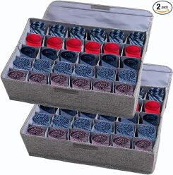 AARAINBOW 2 Packs Underwear Socks Ties Storage Organizer with Lids