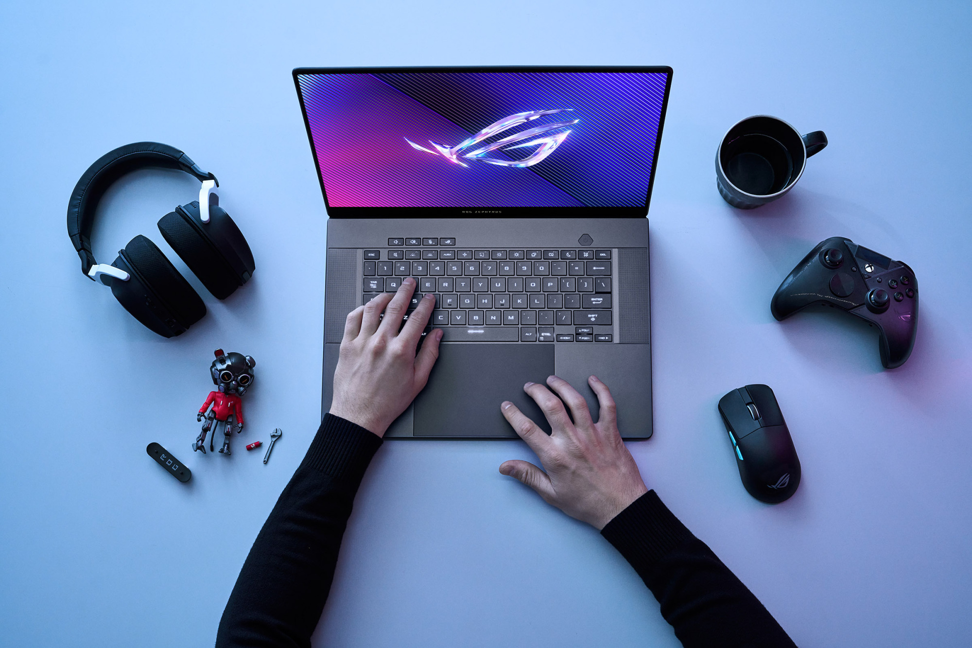 ROG Zephyrus G16 laptop in use