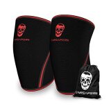 Knee Sleeves (1 Pair) Free Gym Bag - Knee Sleeve & Compression Brace for Squats, Fitness, Weightlifting, and Powerlifting - Gymreapers 7MM Sleeve Pair - For Men & Women - 1 Year Warranty (Large)