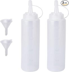 Katfort 2 Pack 8oz Plastic Sauce Bottle