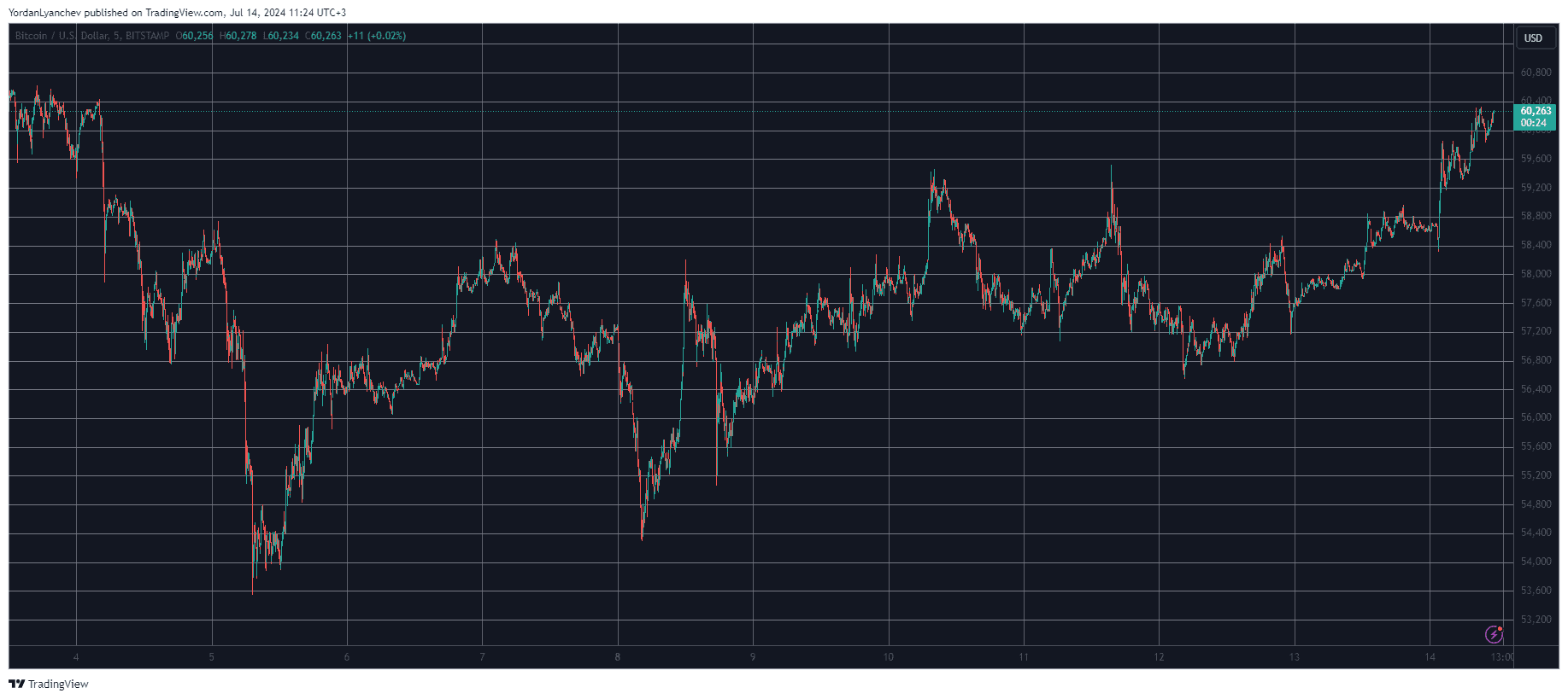 Bitcoin/Price/Chart 14.07.2024. Source: TradingView