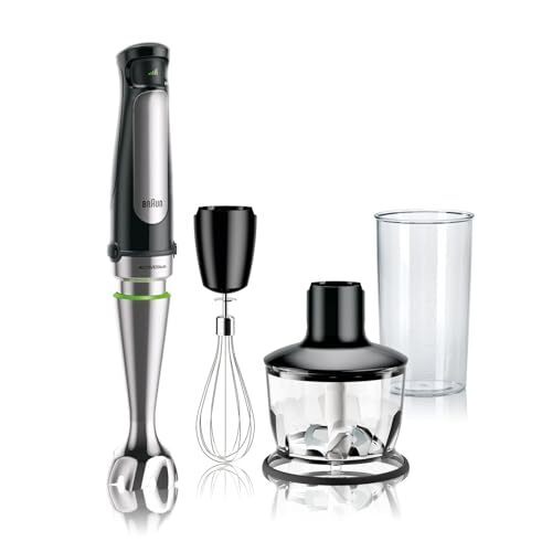 Braun MQ7035 Portable Immersion Hand Blender,500W Stick Blender,Variable Speed,2 Cup Chopper,Whisk,Beaker,Soup,Baby Food,Smoothies,Hummus,Egg Beater