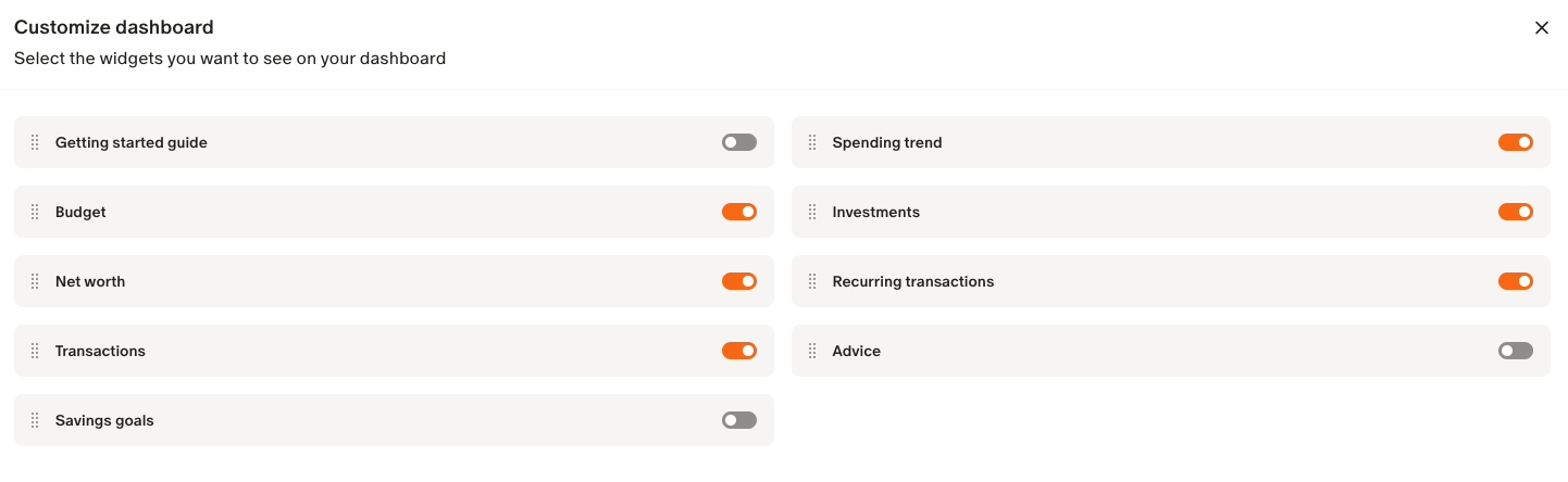 Customize Dashboard Screenshot. Source: The College Investor